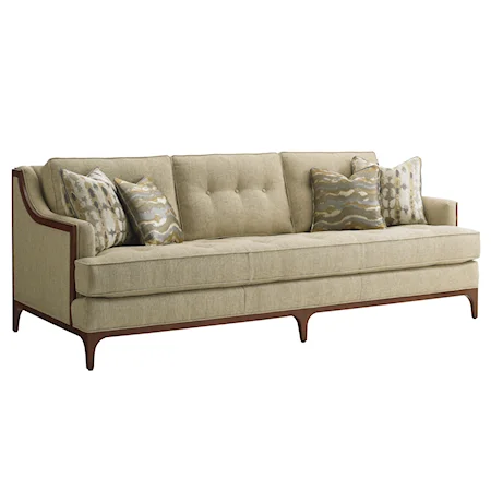 Barclay Sofa with Tufting and Exposed Wood Detail